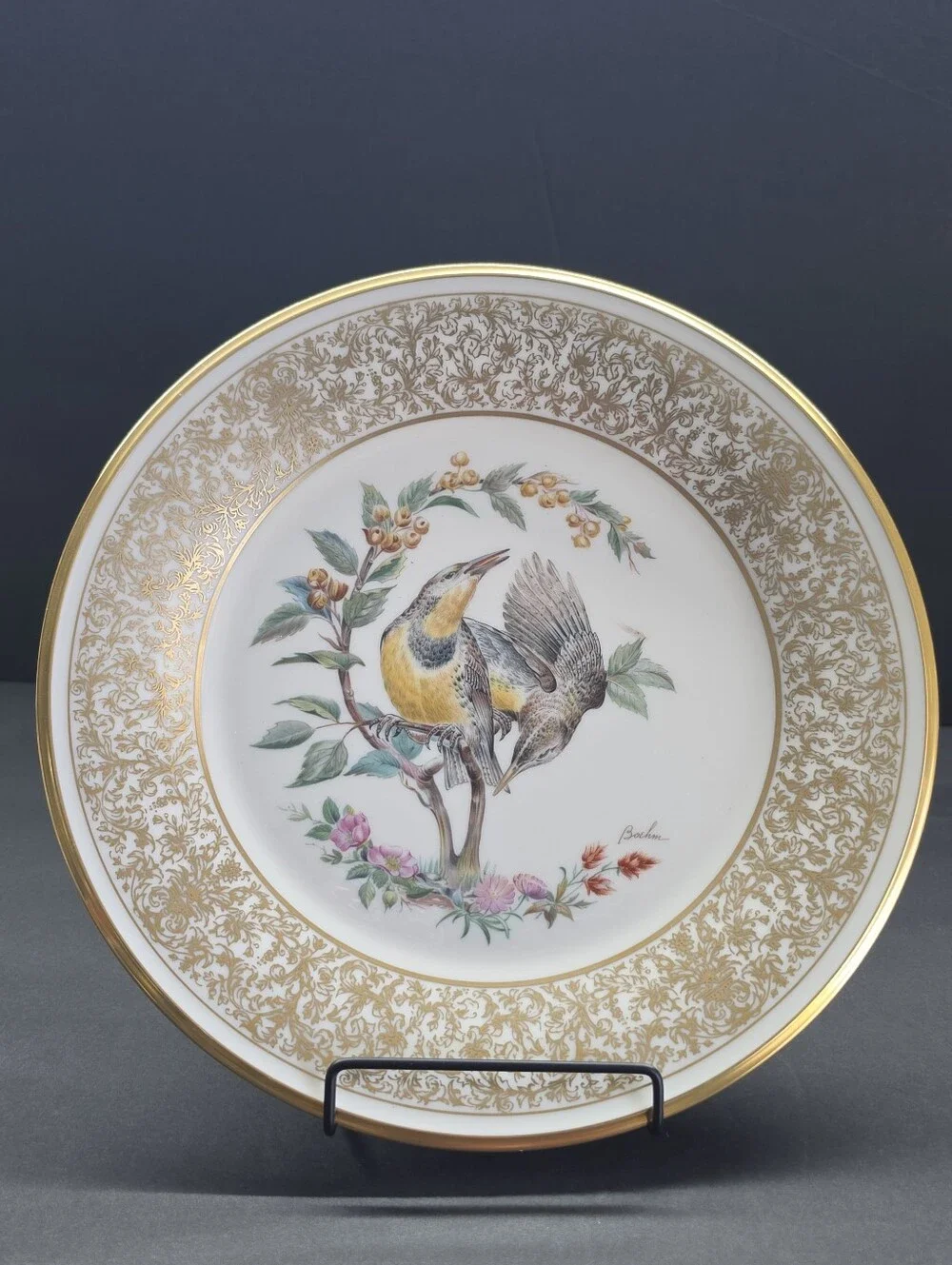 Lenox China Boehm Birds 1973 Meadowlark Plate Limited Edition Collector Plate
